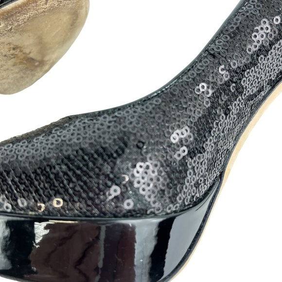 Jimmy Choo Cosmic Sequined Platform 120mm Heels Women’s 37 US 7 in Black - Picture 10 of 15